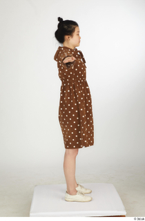 Aera brown dots dress casual dressed standing t poses white…